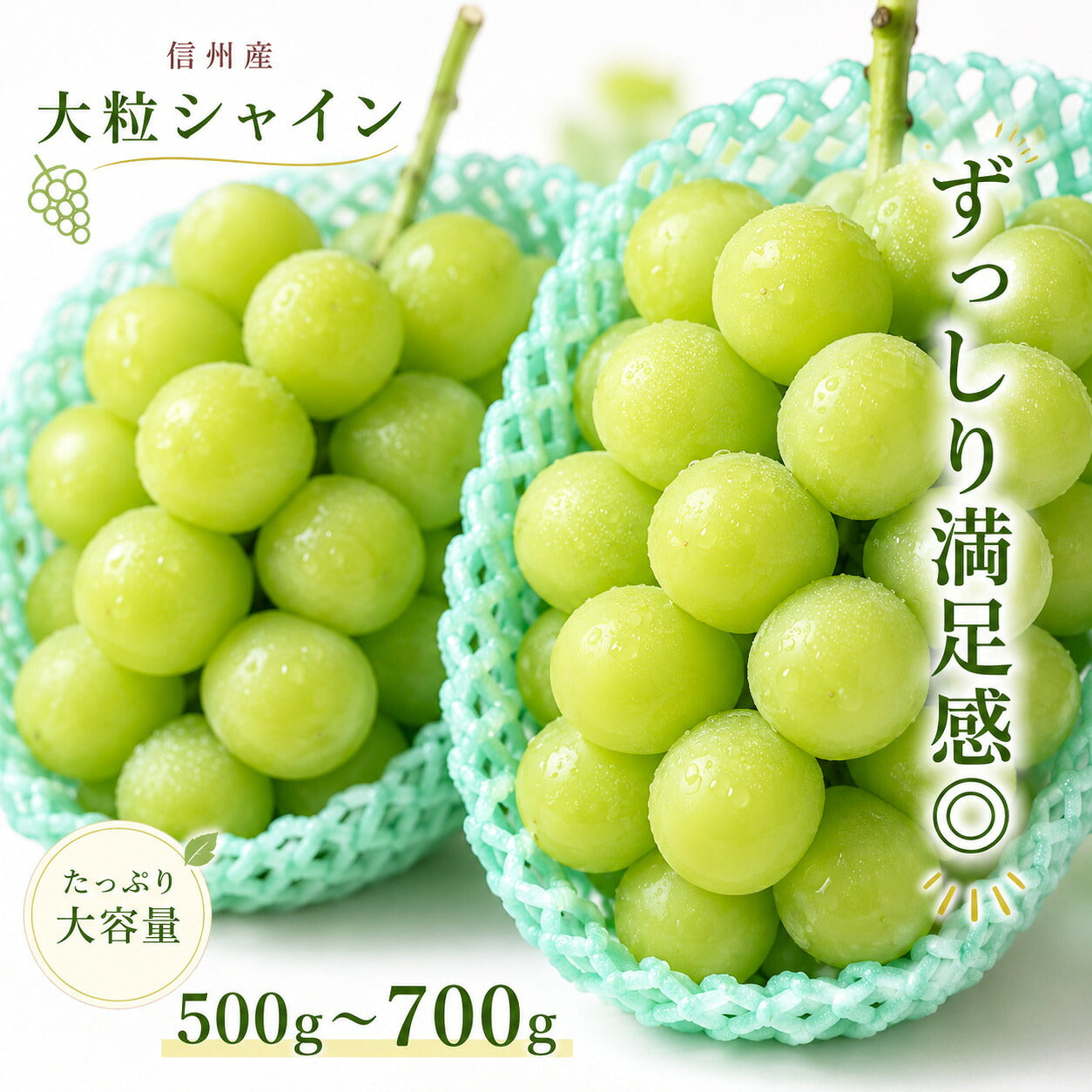 信州産大粒シャインマスカット秀品3L1キロ2房